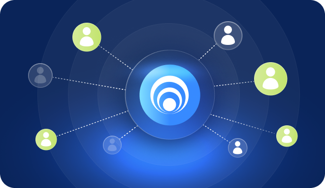 Illustration showing peer connection process - linking utilities with similar challenges for knowledge sharing